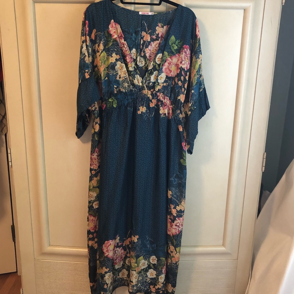 Johnny Was Silk A-Line Kimono Dress